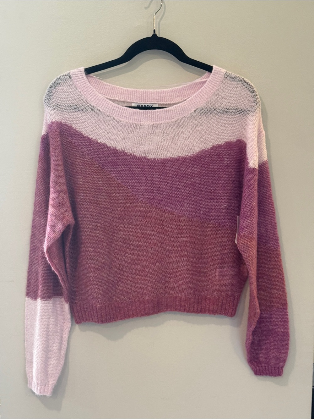 Old Navy Pink & Mauve Gradient Crewneck Sweater